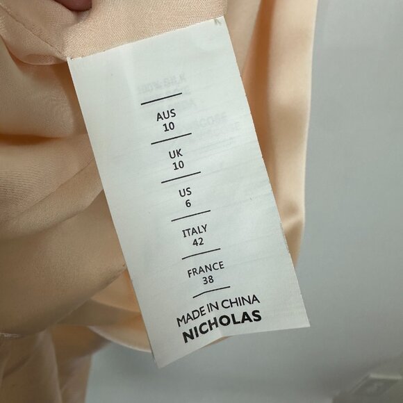 NWT Nicholas Silvina Waist Cutout Satin‎ Silk Gown Ricotta Nude Neutral Size 6 - Picture 8 of 10